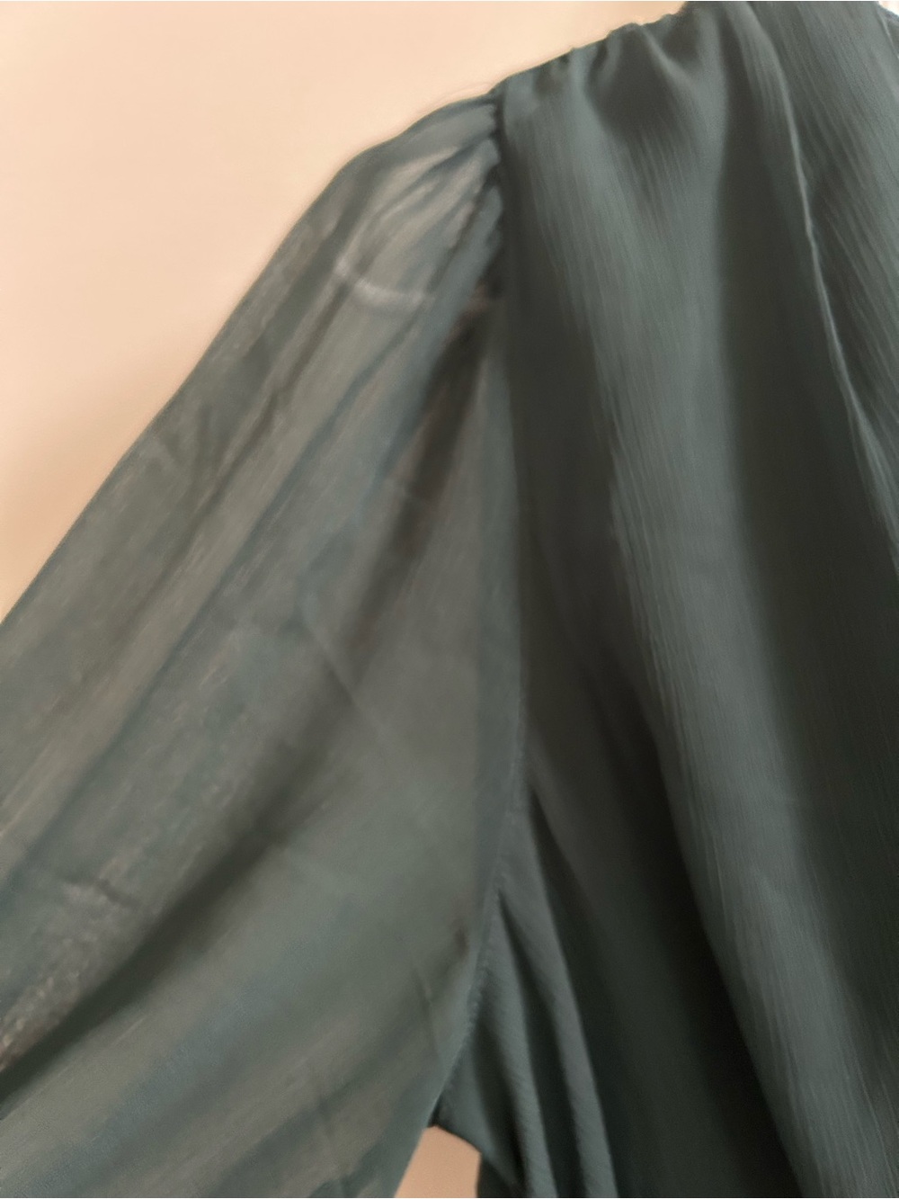 Express green mini sheer sleeve dress - Picture 5 of 9